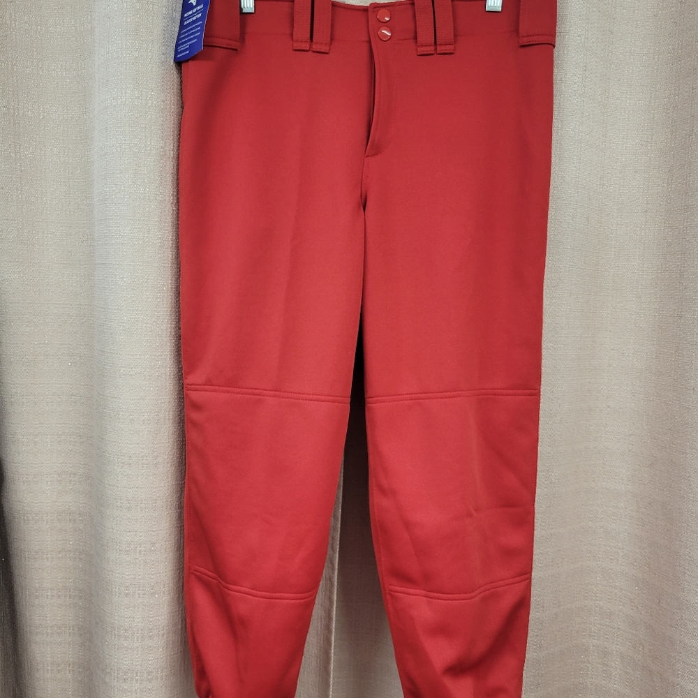 Women's Red Mizuno Softball Pants, Size:LG